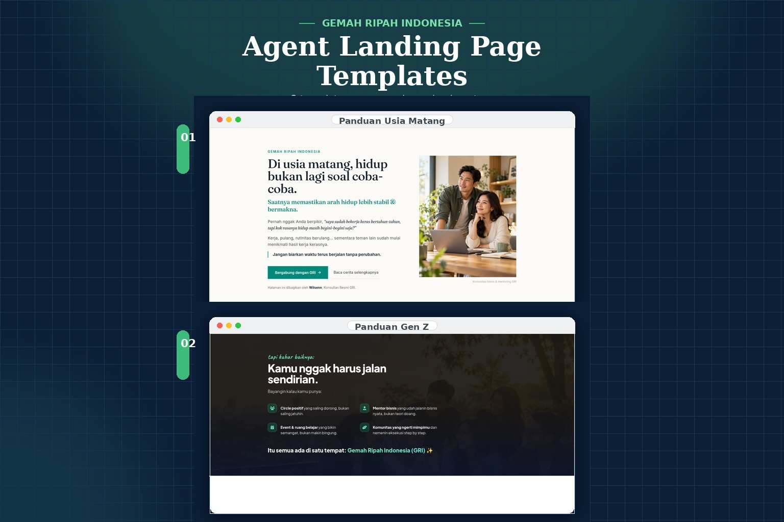 GRI Agent Landing Page Templates